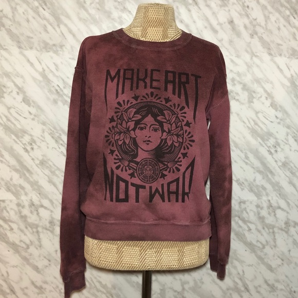 Obey Graphic Sweater Maroon Small - Picture 1 of 5
